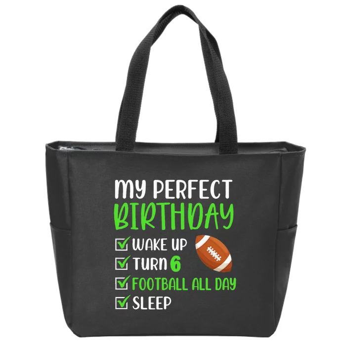 6 Year Old American Football Birthday Party 6th Boy Player Zip Tote Bag