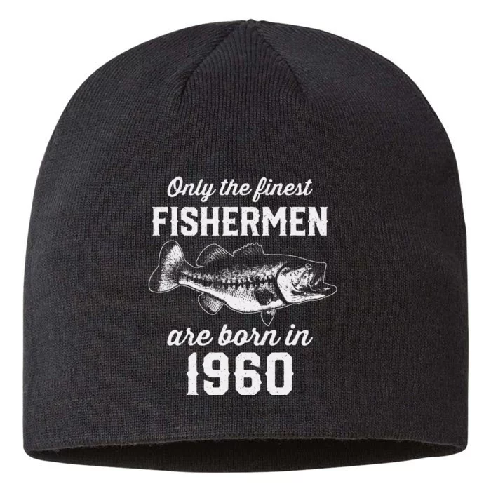 63 Year Old Fisherman Fishing 1960 63rd Birthday 8 1/2in Sustainable Knit Beanie