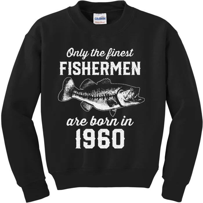 63 Year Old Fisherman Fishing 1960 63rd Birthday Kids Sweatshirt