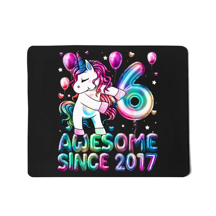 6 Years Old Unicorn Flossing 6th Birthday Girl Unicorn Party Mousepad