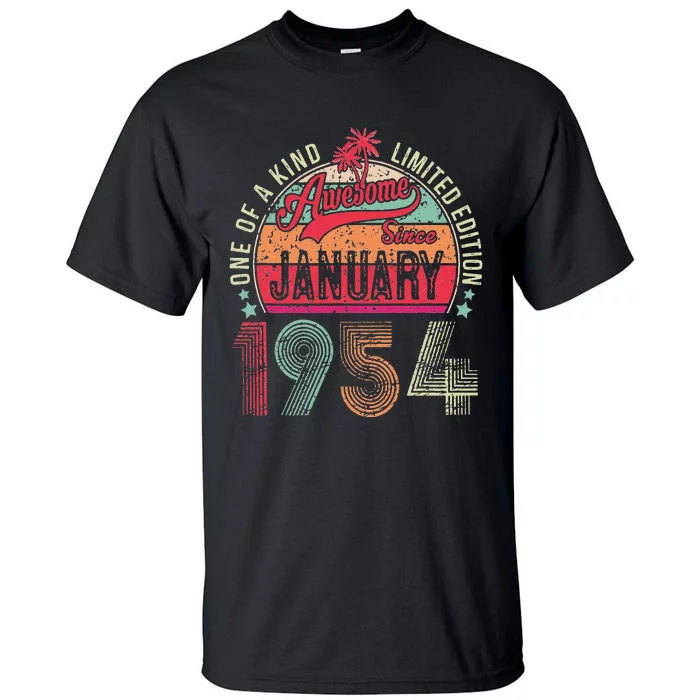 69 Years Old Gift January 1954 Limited Edition 69th Birthday Tall T-Shirt