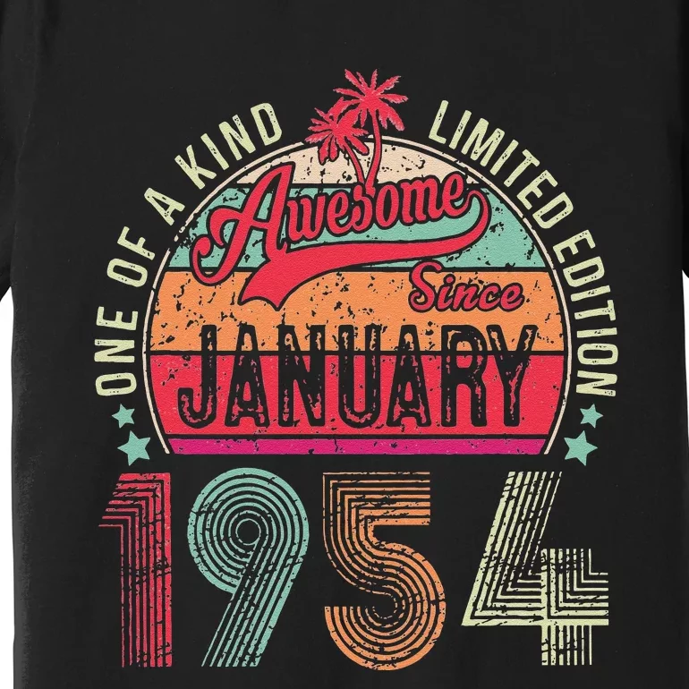 69 Years Old Gift January 1954 Limited Edition 69th Birthday Premium T-Shirt