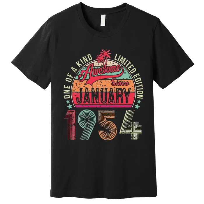 69 Years Old Gift January 1954 Limited Edition 69th Birthday Premium T-Shirt