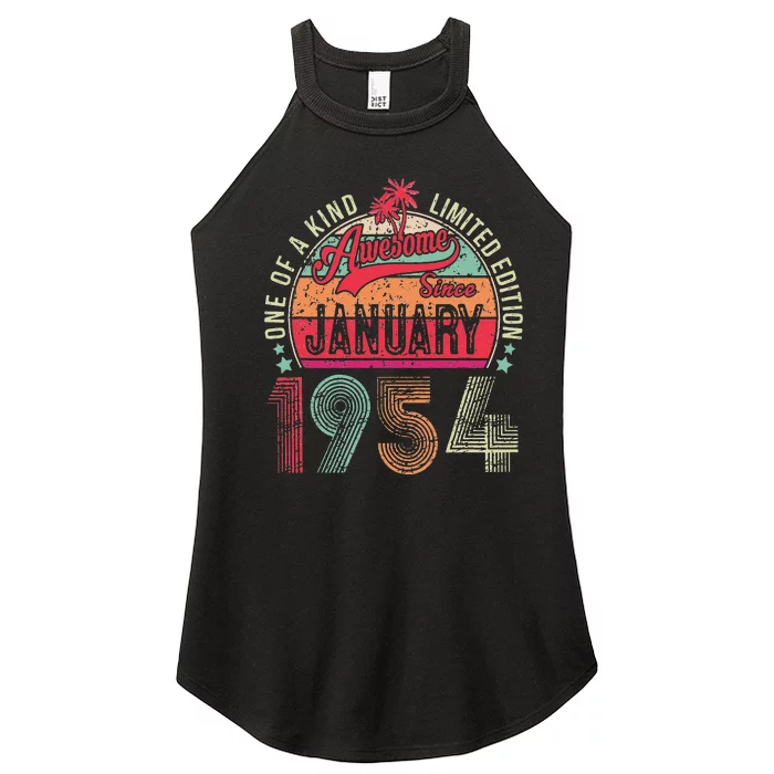 69 Years Old Gift January 1954 Limited Edition 69th Birthday Women’s Perfect Tri Rocker Tank