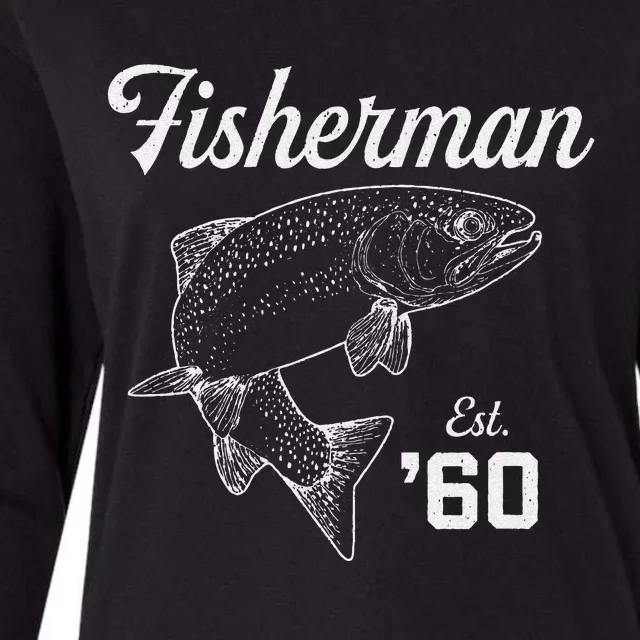 63 Year Old Trout Fisherman Fishing 1960 63rd Birthday Womens Cotton Relaxed Long Sleeve T-Shirt