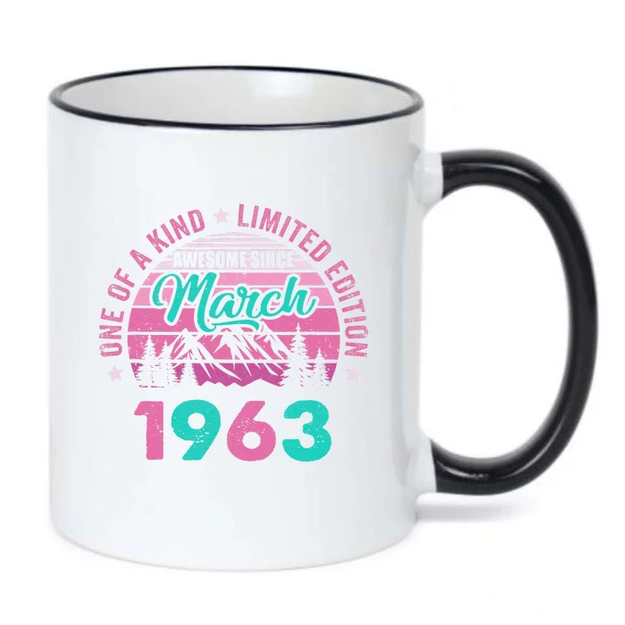 60 Years Old Awesome Since March 1963 60Th Birthday Women Black Color Changing Mug