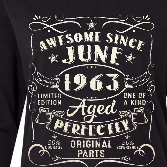 60 Year Old Awesome Since June 1963 60th Birthday Womens Cotton Relaxed Long Sleeve T-Shirt