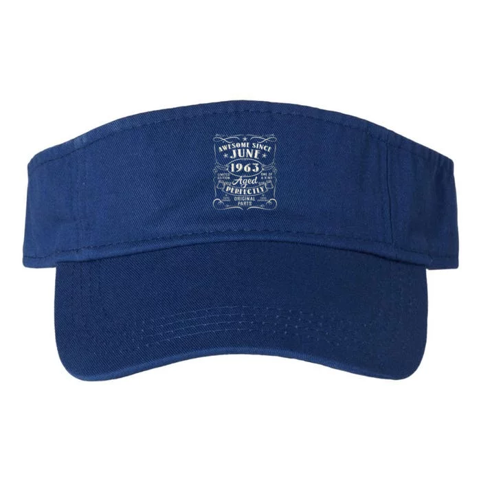 60 Year Old Awesome Since June 1963 60th Birthday Valucap Bio-Washed Visor