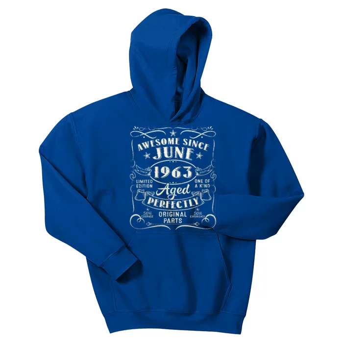 60 Year Old Awesome Since June 1963 60th Birthday Kids Hoodie