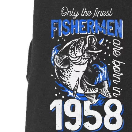 63 Years Old Fishing Fisherman 1958 63rd Birthday Doggie 3-End Fleece Hoodie