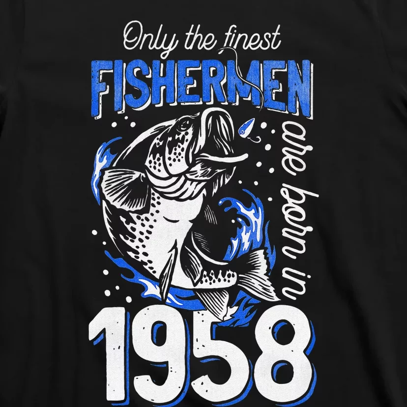 63 Years Old Fishing Fisherman 1958 63rd Birthday T-Shirt