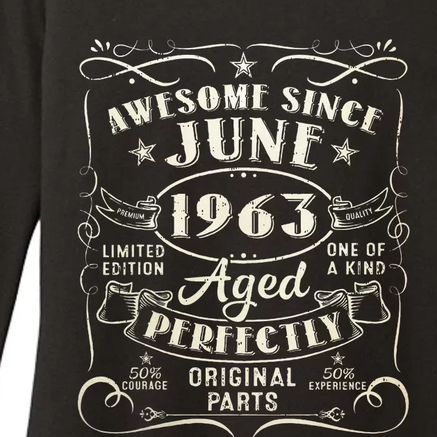 60 Year Old Awesome Since June 1963 60th Birthday Womens CVC Long Sleeve Shirt