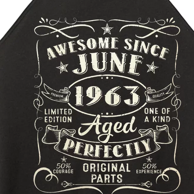 60 Year Old Awesome Since June 1963 60th Birthday Women’s Perfect Tri Rocker Tank