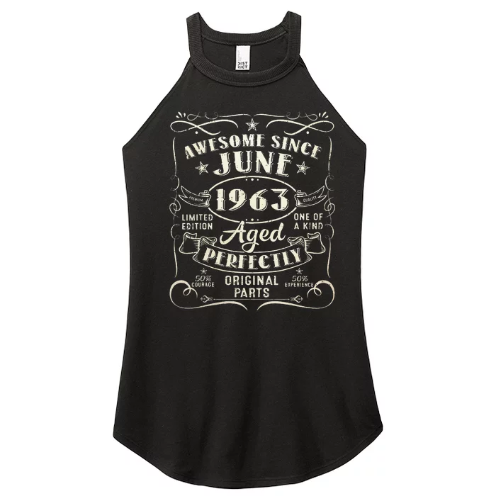 60 Year Old Awesome Since June 1963 60th Birthday Women’s Perfect Tri Rocker Tank