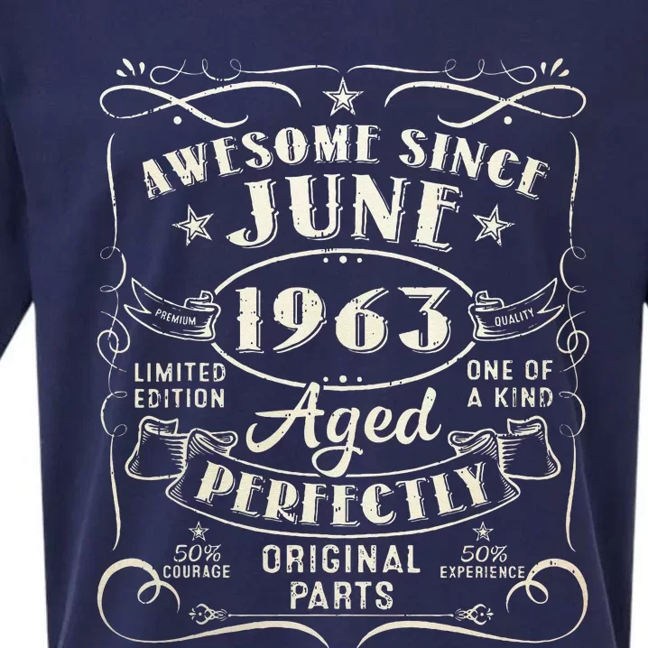 60 Year Old Awesome Since June 1963 60th Birthday Sueded Cloud Jersey T-Shirt