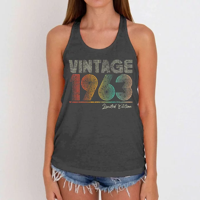 60 Years Old Vintage 1963 60th Birthday Gifts For Women Women's Knotted Racerback Tank