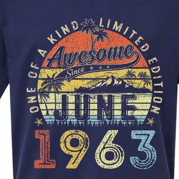 60 Year Old Awesome Since June 1963 60th Birthday Sueded Cloud Jersey T-Shirt