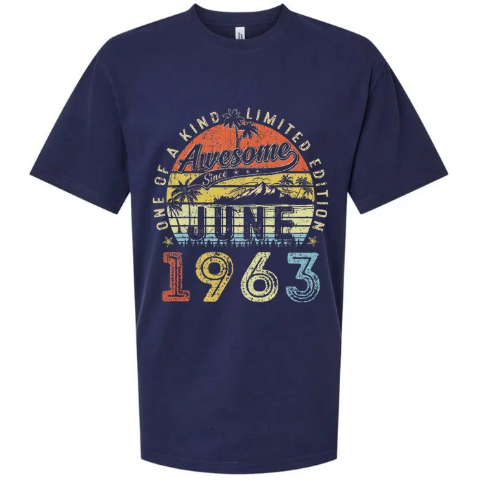 60 Year Old Awesome Since June 1963 60th Birthday Sueded Cloud Jersey T-Shirt