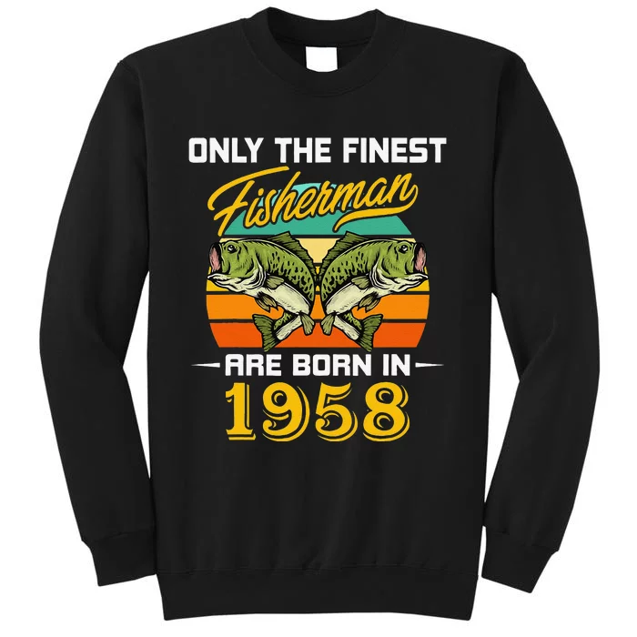 64 Years Old Fisherman Born In 1958 Fishing 64th Birthday Tall Sweatshirt