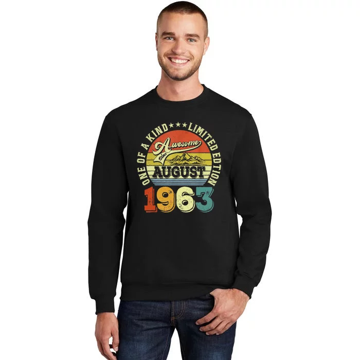 60 Years Old Gifts Awesome Since August 1963 60th Birthday Sweatshirt