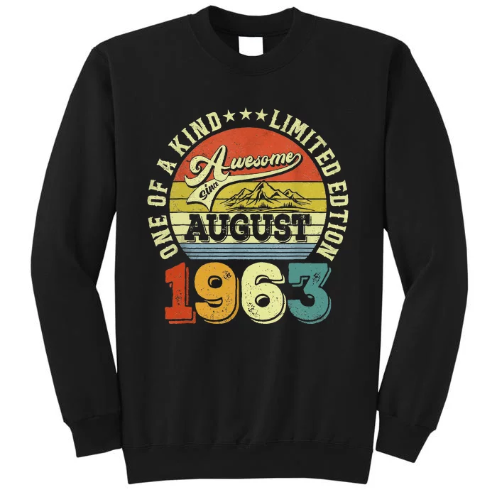 60 Years Old Gifts Awesome Since August 1963 60th Birthday Sweatshirt