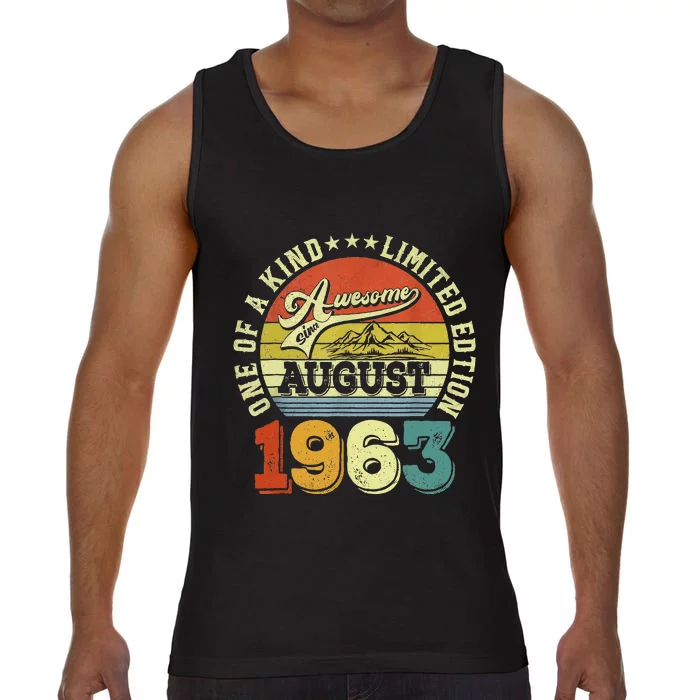 60 Years Old Gifts Awesome Since August 1963 60th Birthday Comfort Colors® Tank Top