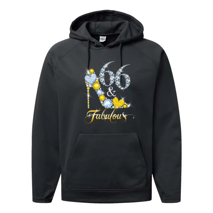 66 years old It's my Birthday 66th Birthday Diamond Crown Performance Fleece Hoodie