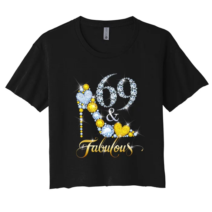 69 years old It's my Birthday 69th Birthday Diamond Crown Women's Crop Top Tee