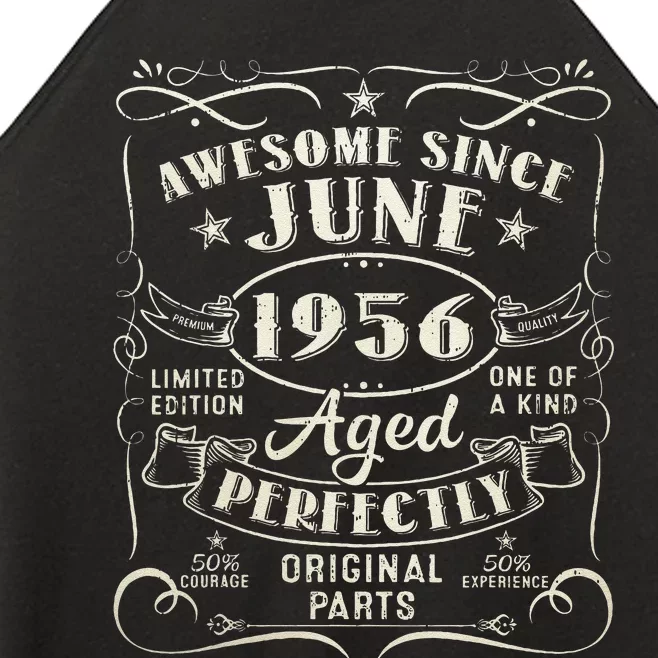 67 Year Old Awesome Since June 1956 67th Birthday Women’s Perfect Tri Rocker Tank