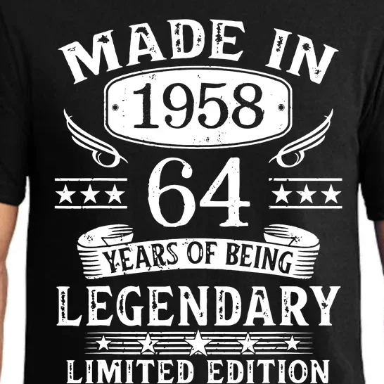 64 Years Old Made In 1958 Shirt 64th Birthday Gift Pajama Set