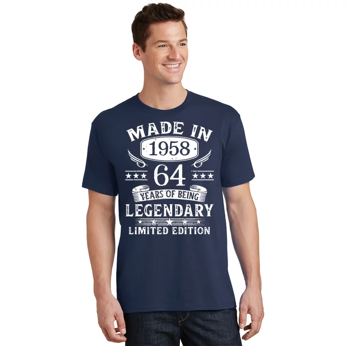 64 Years Old Made In 1958 Shirt 64th Birthday Gift T-Shirt