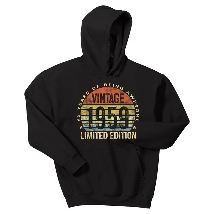 65 Year Old Gifts Vintage 1959 Limited Edition 65th Birthday Kids Hoodie