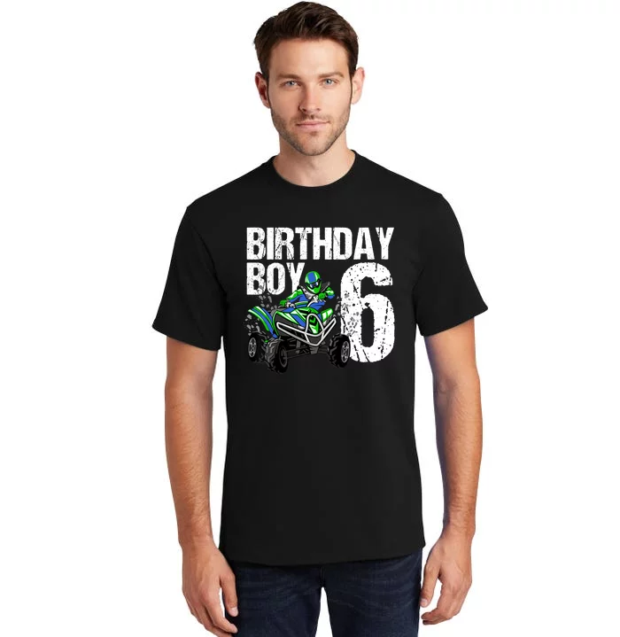 6 Year Old Quad Birthday Party Theme ATV 4 Wheeler 6th Gift Tall T-Shirt