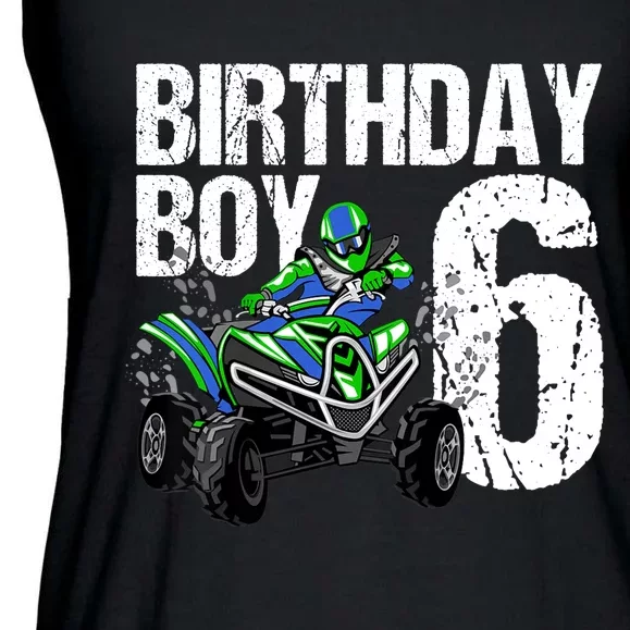 6 Year Old Quad Birthday Party Theme ATV 4 Wheeler 6th Gift Ladies Essential Flowy Tank