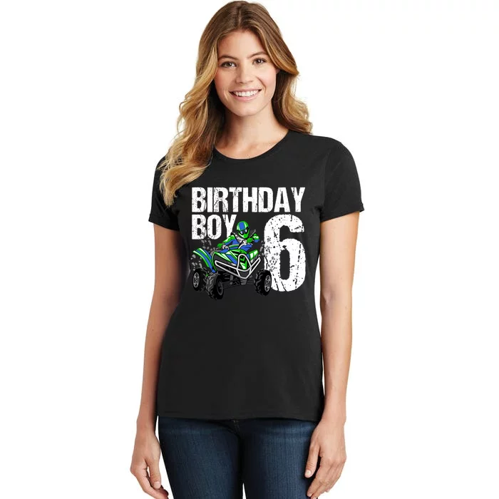 6 Year Old Quad Birthday Party Theme ATV 4 Wheeler 6th Gift Women's T-Shirt