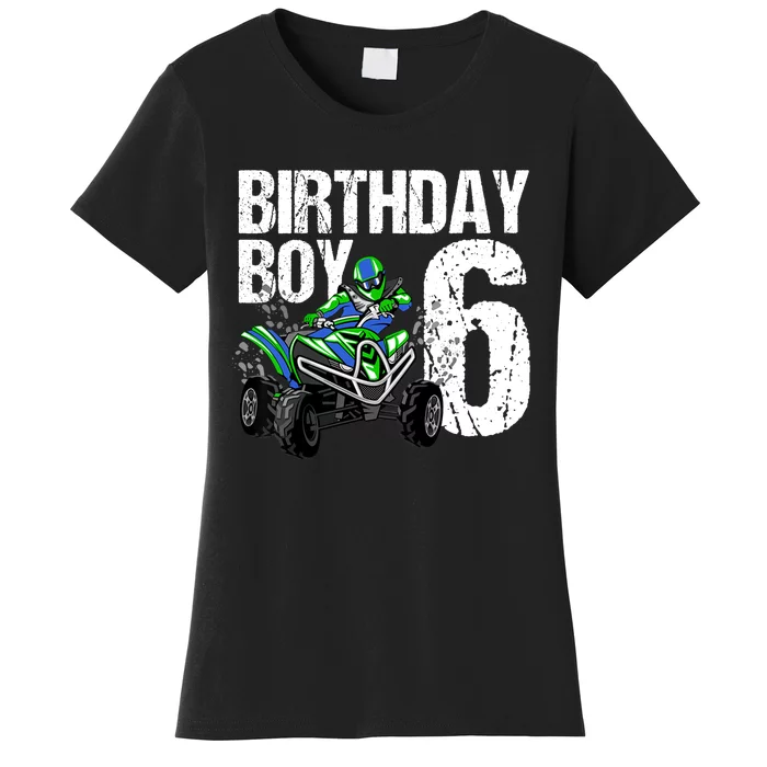 6 Year Old Quad Birthday Party Theme ATV 4 Wheeler 6th Gift Women's T-Shirt