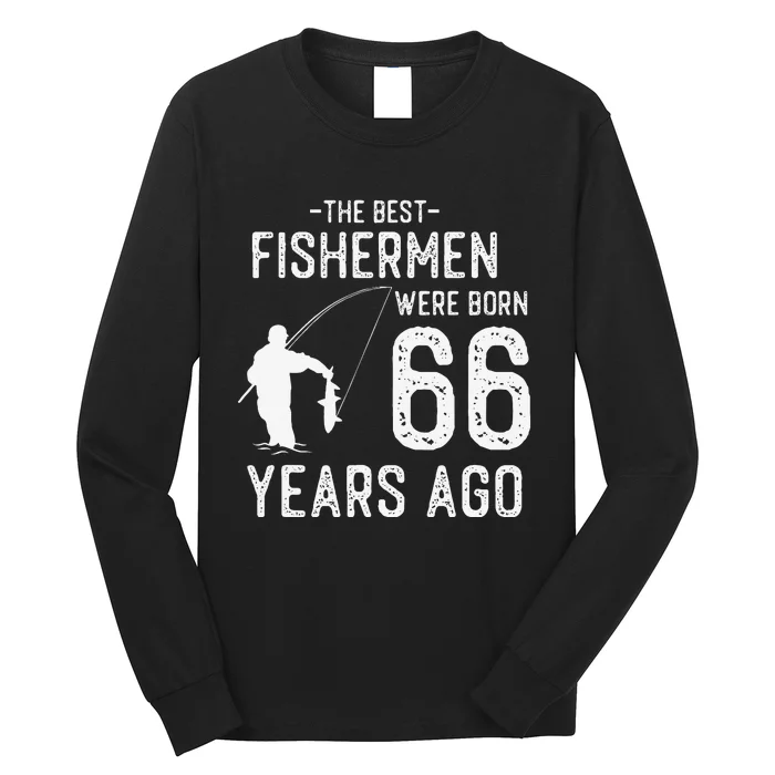 66 Year Old Fishing Fishermen Gifts For Birthday Long Sleeve Shirt