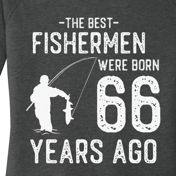 66 Year Old Fishing Fishermen Gifts For Birthday Women's Perfect Tri Tunic Long Sleeve Shirt