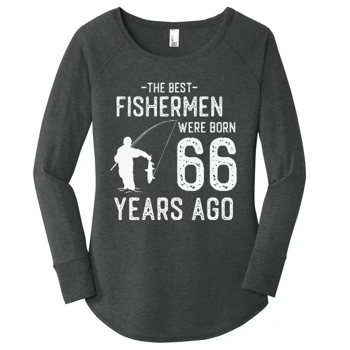 66 Year Old Fishing Fishermen Gifts For Birthday Women's Perfect Tri Tunic Long Sleeve Shirt