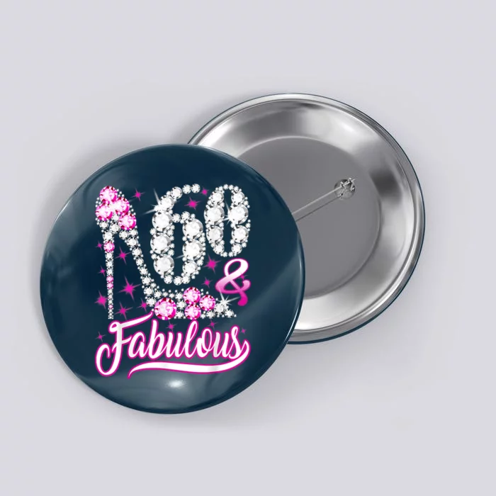 60 Years Old Gifts 60 & Fabulous 60th Birthday Pink Diamond Button