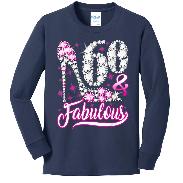 60 Years Old Gifts 60 & Fabulous 60th Birthday Pink Diamond Kids Long Sleeve Shirt