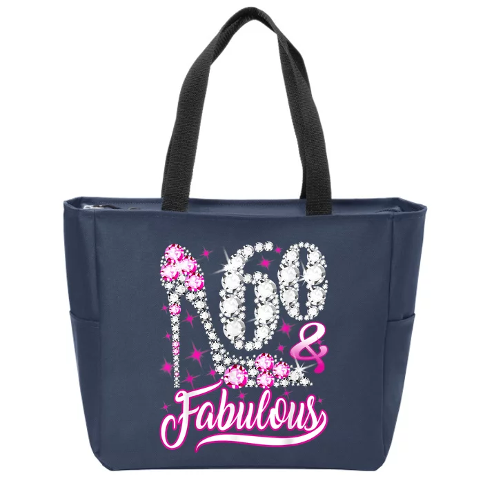 60 Years Old Gifts 60 & Fabulous 60th Birthday Pink Diamond Zip Tote Bag