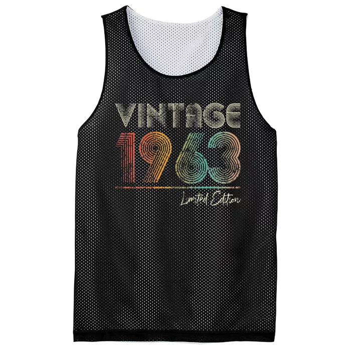 60 Years Old Vintage 1963 60th Birthday Gifts Mesh Reversible Basketball Jersey Tank