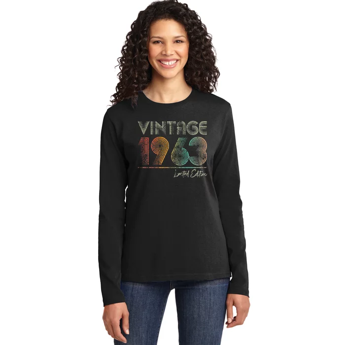 60 Years Old Vintage 1963 60th Birthday Gifts Ladies Long Sleeve Shirt