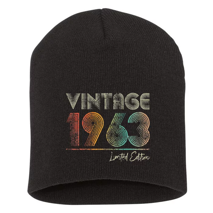 60 Years Old Vintage 1963 60th Birthday Gifts Short Acrylic Beanie