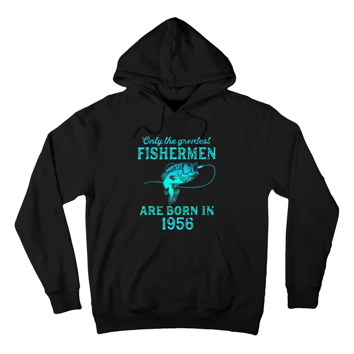 67 Years Old Fisherman Born In 1956 67th Birthday Hoodie