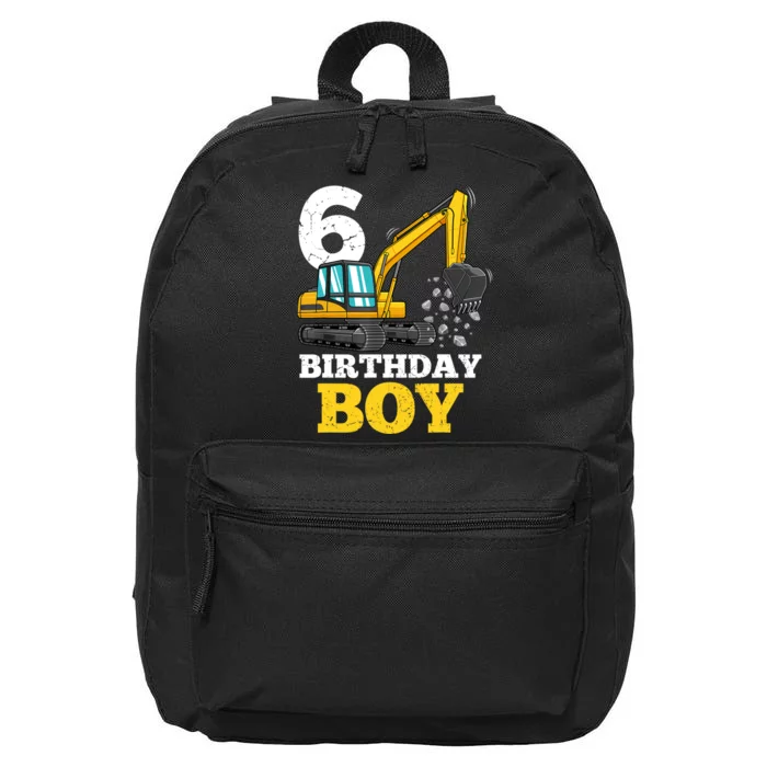 6 Years Old Birthday Boy Gift Construction Birthday Party 16 in Basic Backpack