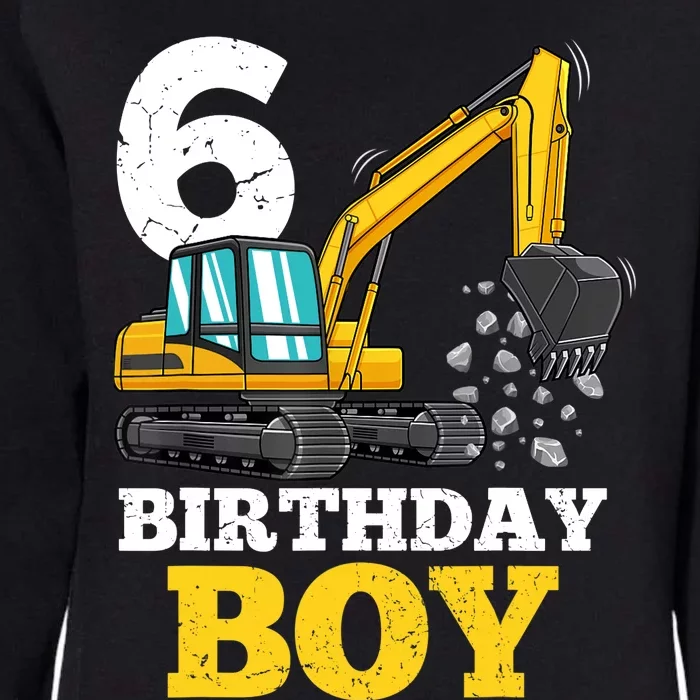 6 Years Old Birthday Boy Gift Construction Birthday Party Womens California Wash Sweatshirt