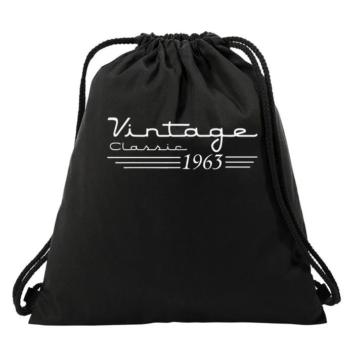 60 Year Old Gifts Vintage 1963 60th Men Women 60th Birthday Drawstring Bag