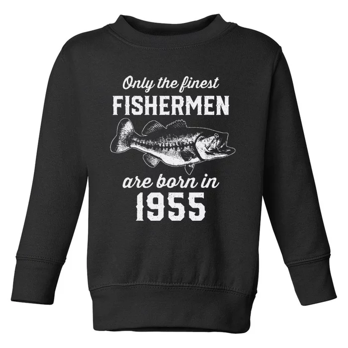 68 Year Old Fisherman Fishing 1955 68th Birthday Toddler Sweatshirt